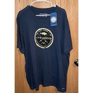 LIFE IS GOOD-SHIRT-NEW/TAGS-SIZE‎ 2XL BLUE-fishing